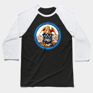 Medieval Stained Glass Angel with Heraldic Shield Baseball T-Shirt